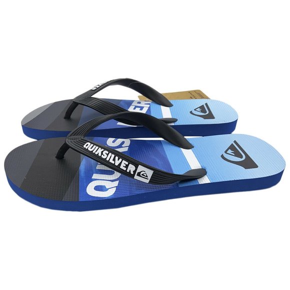 NWT QUIKSILVER AUTHENTIC MEN\'S BLUE BEACH WAVE THONG FLIP FLOPS SANDALS main image 5